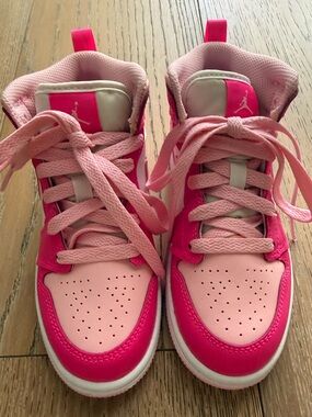 Nike Air Jordan 1 Mid Pink Girls Size 12C Kids Sneakers No Box